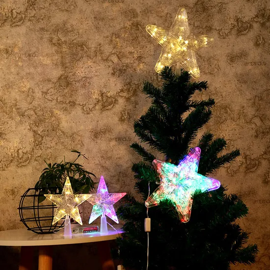 Christmas Wooden LED Lighted Pendant Star Christmas Tree Shape Light Decoation