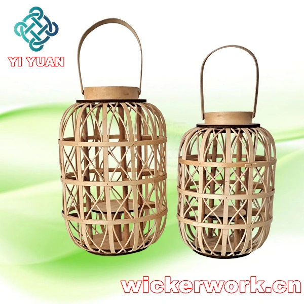 Wicker Willow Candle Lantern Rope Basket Rustic Weave Natural Grey Hanging