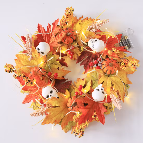 Copos de nieve flocados, conos de pino naturales, torre de pino, cadena de simulación de vegetación, hojas de pino, ramas de pino, guirnalda tejida