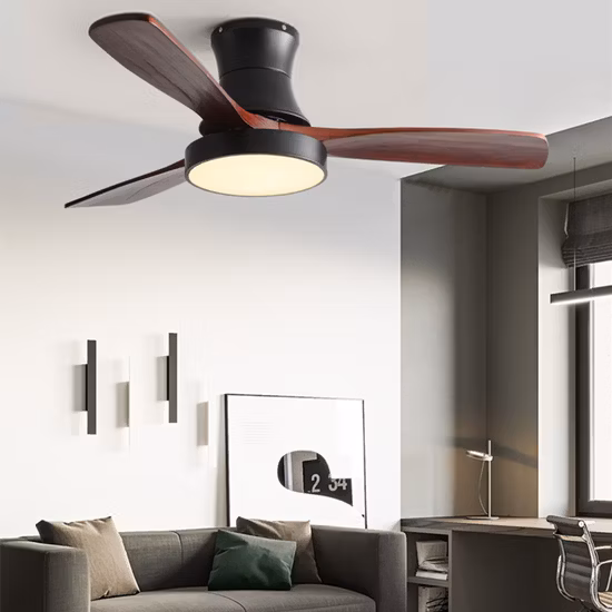 Luz decorativa ahorro de energía de madera de lujo nórdica moderna de la fan de techo de 60 pulgadas