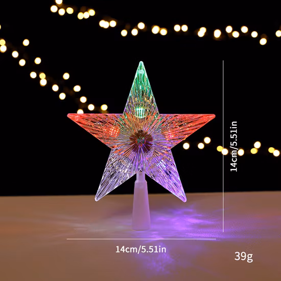 Navidad madera LED iluminado colgante estrella árbol de Navidad forma luz Decoation