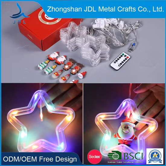 Adornos de plástico baratos, bola, decoración colgante transparente, accesorio de Navidad, crema de resina, adorno de árbol de Navidad de madera iluminado con LED