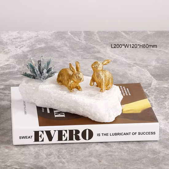 Grúa de cristal Natural para decoración del hogar, gabinete de sala de estar, luz moderna, grúa de Latón de lujo, accesorios de decoración para el hogar